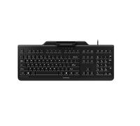 CHERRY SECURE BOARD 1.0, Disposition EU, clavier QWERTY, clavier de sécurité filaire avec lecteur intégré pour cartes à puce et cartes/tags avec interface RF/NFC, Noir