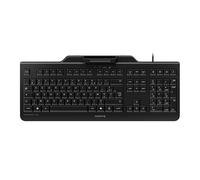 CHERRY Smart Board 1150, Clavier de Sécurité Filaire avec Lecteur de Carte Intégré, Disposition Française (AZERTY), Plug & Play (USB-A), Design Plat, Noir