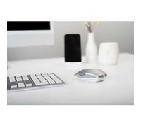 CHERRY GENTIX BT, Souris sans fil Bluetooth, Fonction multiappareils jusqu’à 3 appareils, Résolution commutable (1000/2000 dpi), Alimentée par batterie, Frosted Silver