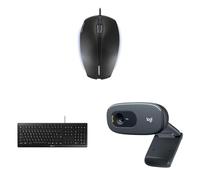 CHERRY Souris Gentix & Clavier Stream & Logitech C270 HD Webcam