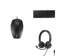 CHERRY Souris Gentix & Clavier Stream & Trust Casque USB
