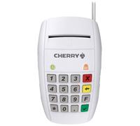 CHERRY Smart Terminal ST-2100, Lecteur de Cartes à Puce pour Cartes d'Assurance Maladie Électroniques, Signatures, Banque en Ligne, USB, Utilisation d'une Main, 16 Touches, Blanc