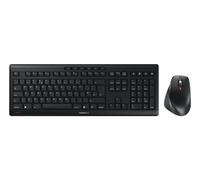 CHERRY STREAM DESKTOP COMFORT, Clavier et Souris Sans Fil, Disposition Britannique (QWERTY), 2,4 GHz, Touches Silencieuses, Souris Ergonomique Pour Droitiers, Noir