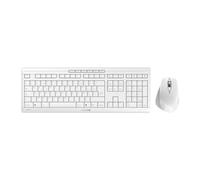 CHERRY STREAM DESKTOP COMFORT, Clavier et Souris Sans Fil, Disposition Française (AZERTY), 2,4 GHz, Touches Silencieuses, Souris Ergonomique, Blanc-Gris