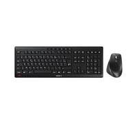 CHERRY STREAM DESKTOP COMFORT, Clavier et Souris Sans Fil, Disposition Française (AZERTY), 2,4 GHz, Touches Silencieuses, Souris Ergonomique, Noir
