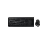 CHERRY STREAM DESKTOP COMFORT, Clavier et Souris Sans Fil, Disposition Française (AZERTY), 2,4 GHz, Touches Silencieuses, Souris Ergonomique, Noir