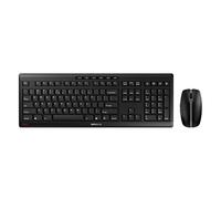 Cherry Stream Desktop, Ensemble Clavier et Souris sans Fil, Clavier QWERTY, alimenté par Piles, Ange Bleu, Certification GS, mécanisme de Ciseaux SX, Frappe silencieuse, Noir
