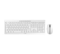 CHERRY STREAM DESKTOP RECHARGE, ensemble clavier et souris sans fil, Disposition allemande (QWERTZ), Connexion radio 2,4 GHz, Frappe silencieuse, Rechargeable, Blanc grisé