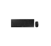 CHERRY STREAM DESKTOP RECHARGE, ensemble clavier et souris sans fil, Disposition US (QWERTY), Connexion radio 2,4 GHz, Frappe silencieuse, Rechargeable, Noir