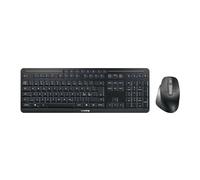 CHERRY Stream Desktop Ultimate, Ensemble Clavier et Souris Multi-Appareils sans Fil, Disposition Pan-Nordique (QWERTY), Souris Ergonomique pour Droitiers, Noir