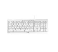 CHERRY Stream Keyboard, Clavier Filaire, Disposition EU (QWERTY), Frappe silencieuse, Sensation de Frappe Unique, Design Plat, Blanc grisé
