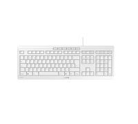 CHERRY STREAM KEYBOARD, clavier filaire, layout belge (AZERTY), frappe silencieuse, sensation de frappe unique, design plat, Blanc grisé