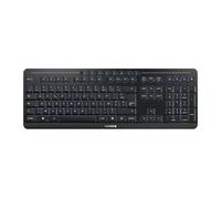 Cherry Stream Keyboard Ultimate, Clavier sans Fil Multi-Appareils, Disposition Française (AZERTY), Connexion Via Bluetooth, 2,4 GHz & Câble, Rétroéclairé, Noir