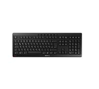CHERRY Stream Keyboard Wireless, Clavier sans Fil, Disposition Allemande (QWERTZ), Connexion Radio 2,4 GHz, Touches silencieuses, Design Plat, Alimenté par Batterie, Noir