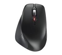 CHERRY Stream Mouse Comfort, Souris Ergonomique sans Fil avec Repose-Pouce Caoutchouté, Spécialement pour Droitiers, sans Fil 2.4 GHz, 6 Boutons Silencieux, Noir
