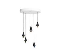 CHERRY Système de Suspension LED Rond 5 Pcs. Très Petit Noir