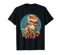 Cherry T-Rex Dino Print Dinosaur Lover Oeuvre d'art Cerise T-Shirt