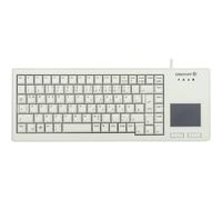 CHERRY XS Touchball Keyboard, disposition internationale, clavier QWERTY, clavier filaire, clavier mécanique, mécanisme ML, pavé tactile de haute qualité avec deux boutons de souris, gris clair