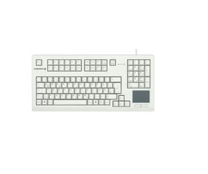 CHERRY TouchBoard G80-11900, Disposition Allemande, Clavier QWERTZ, Clavier Filaire, Clavier mécanique, mécanique ML, pavé Tactile intégré, Peu encombrant, Ergonomique, Gris Clair