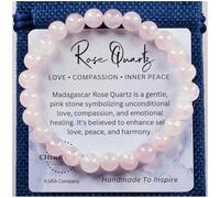 Cherry Tree Collection - Bracelets de perles en pierres précieuses pour homme et femme - Petites, moyennes et grandes tailles - Perles rondes de 8 mm, M, Pierre, Quartz
