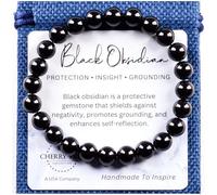 Cherry Tree Collection - Bracelets extensibles faits à la main en perles de cristal pour homme et femme - Tailles S, M, L - Carte de propriétés curatives - Perles rondes de 8 mm, Large, Pierre