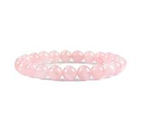 Cherry Tree Collection Naturel Pierre précieuse de Pierres Semi-précieuses Perles Bracelet Extensible 8 mm Perles Rondes 17,8 cm, Rose Quartz