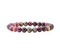 Cherry Tree Collection - Petite, moyenne, grande taille - Bracelets de perles en pierres précieuses pour femmes et hommes - Perles rondes de 8 mm, Medium, Pierre, Œil de tigre