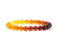 Cherry Tree Collection - Petite, moyenne, grande taille - Bracelets de perles en pierres précieuses pour femmes, hommes et adolescents - Perles rondes de 6 mm, Small, Pierre précieuse, Ambre