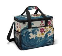 Cherry Tree Great Wave Sac isotherme pour camping et plage avec bandoulière