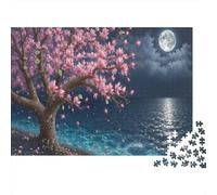 Cherry Tree par Moonlit Water 1000 Piece Puzzles Adults and Children Le Paysage Cadeau pour La Famille Loisir Créatif Tableau Décoratif Jeu Stimulant 70x50cm/1000pcs