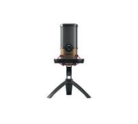 CHERRY UM 9.0 PRO RGB Microphone de Table USB 24-bit/192kHz Noir/Cuivre, Sortie Casque, SPL 122dB, Câble 2.5m, Compatible Windows/macOS
