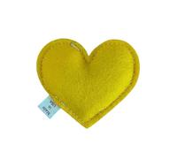 Cherry Valley Organics Jouet à herbe à chat biologique, 100 % feutre de laine, cultivé et fabriqué aux États-Unis, cœur (jaune)