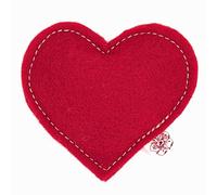 Cherry Valley Organics Jouet à herbe à chat biologique, 100 % feutre de laine, cultivé et fabriqué aux États-Unis, cœur (rouge)