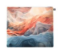 CHERRY XTRFY GP5, Tapis de Souris de Gaming en Tissu L (460 x 400 x 4 mm), Surface Lisse Rapide et Précise, Bords Cousus, Antidérapant, Lavable en Machine, Bleu Amnis