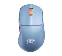 CHERRY XTRFY M64 WIRELESS Souris de Gaming Sans Fil Ultralégère, Sans Fil 2,4 GHz, Optimisée pour les esports, Forme Ergonomique avec Front Ultra Plat, Bleue