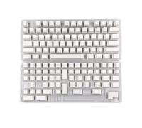 CherryHeight Lot de 137 touches blanches élégantes et minimalistes PBT DyeSub pour clavier mécanique