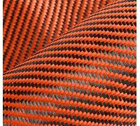 Cherrynight 1 PC Tissu de Tissu Hybride de la Fibre de Carbone de la Fibre de Carbone 50cm Largeur et 100 cm Longueur Twill Orange Tweave 190gsm