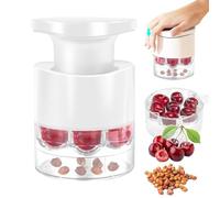 Cherrys Outil de retrait de noyau - Bouton poussoir à 7 trous, outil portable pour fruits | Gadget de cuisine gain de temps pour préparer la date, la corne, la cerise et les petits fruits à noyaux