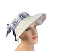 Chervo Golf Grand Visière Pare-Soleil Casquette Vichy Blanc Mauve 94E Unique
