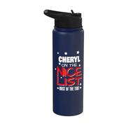 Cheryl On The Nice List Nom de Noël amusant Cheryl Stainless Steel Insulated Water Bottle