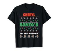 Cheryl Santa's Little Helper Nom de Noël Amusant Cheryl T-Shirt Graphique avec Valeur