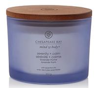 Chesapeake Bay Bougie parfumée | Sérénité + calme 3 mèches | Bougie d'aromathérapie | Durée de combustion : jusqu'à 24 heures | Collection Mind & Body, Serenity & Calm