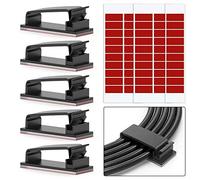 Chesbung Adhésifs Clips Câble Lot de 50 Clips de Câble Adhésifs 3M pour Câbles Ethernet et Système de Gestion de Câbles pour TV, PC, ordinateur portable, bureau