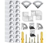 Chesbung Profilé Aluminium Led, Canal pour Bandes à Led, Profil avec Couvercle Blanc Crème, Diffuseur avec Embouts, Clips de Montage en Métal (1M-V-20Pcs)