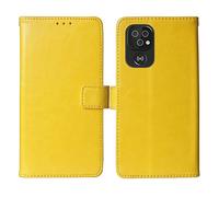 Cheshaoping Flip Premium Retro Business Book Stand Cuir Housse Coque Etui Cas Couverture Protecteur Téléphone Case Portefeuille TPU Silicone Cover pour Doro 8200 6.1" (Jaune)