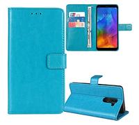 Cheshaoping Flip Premium Retro Business Book Stand Cuir Housse Coque Etui Cas Couverture Protecteur Téléphone Case Portefeuille TPU Silicone Cover pour Infinix Smart 20 / X6840B (Bleu)