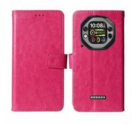 Cheshaoping Flip Premium Retro Business Book Stand Cuir Housse Coque Etui Cas Couverture Protecteur Téléphone Case Portefeuille TPU Silicone Cover pour OSCAL Tank 1 6.78" (Rose)