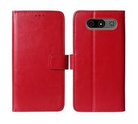 Cheshaoping Flip Premium Retro Business Cuir Housse Coque Etui Cas Couverture Protecteur Téléphone Case Portefeuille Cover pour MyPhone 7340 LTE 2.8" (Rouge)