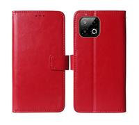 Cheshaoping Flip Premium Retro Business Cuir Housse Coque Etui Cas Couverture Protecteur Téléphone Case Portefeuille Cover pour Gigaset GS6 Pro 5G 6.67" (Rouge)