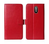 Cheshaoping Flip Premium Retro Business Cuir Housse Coque Etui Cas Couverture Protecteur Téléphone Case Portefeuille Cover pour Brondi Amico Home Nero 1.77" (Rouge)